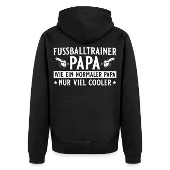 Soccer Coach Dad Father's Day - Unisex Premium Organic Zip Hoodie - black - Back - Nico (187cm)