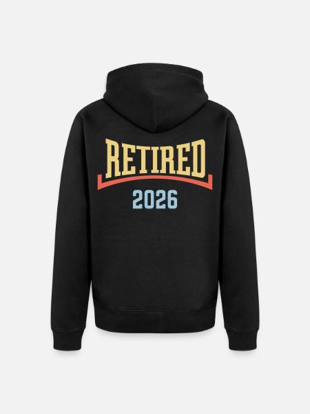 Retired 2026 (Retiree / Concave / 3C) - Unisex Premium Organic Zip Hoodie - black
