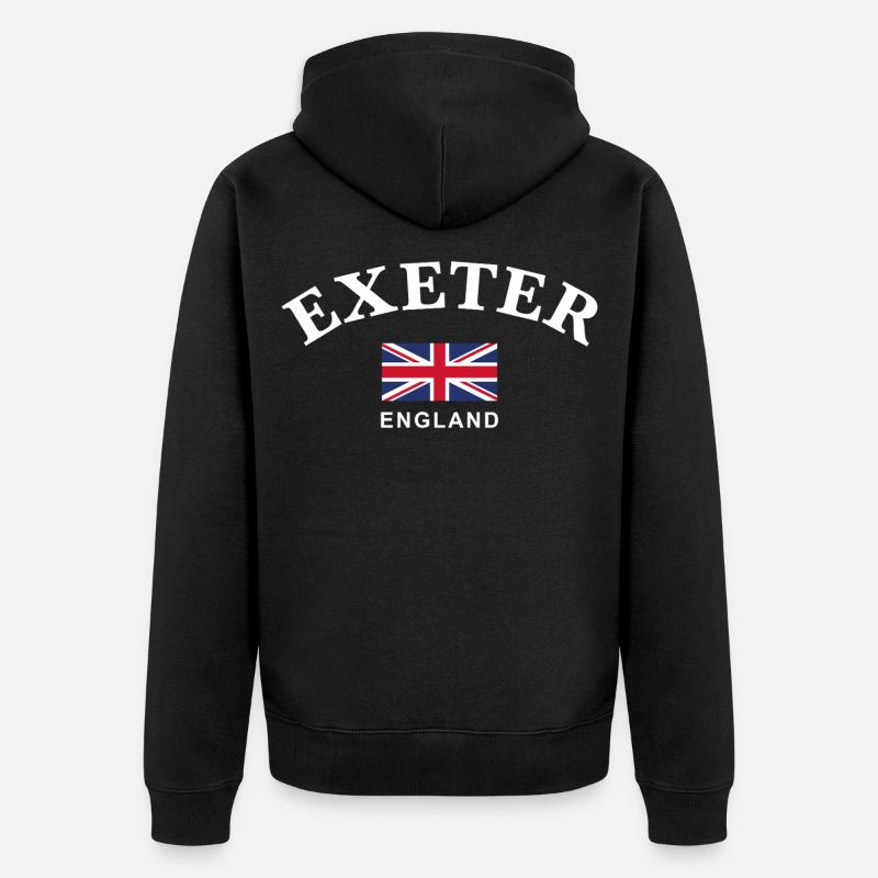 Exeter, Angleterre - Veste à capuche bio Premium Unisexe - noir
