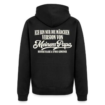 Mädchen Version Von Meinem Papa - Unisex Premium Bio Zip Hoodie - Schwarz - Hinten - Nico (187cm)