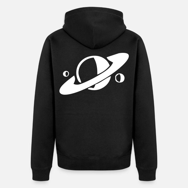 Saturne et ses lunes - Veste à capuche bio Premium Unisexe - noir