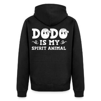 Dodo Bird Dronte Dudu Skeleton Madagascar - Unisex Premium Organic Zip Hoodie - black - Back - Nico (187cm)