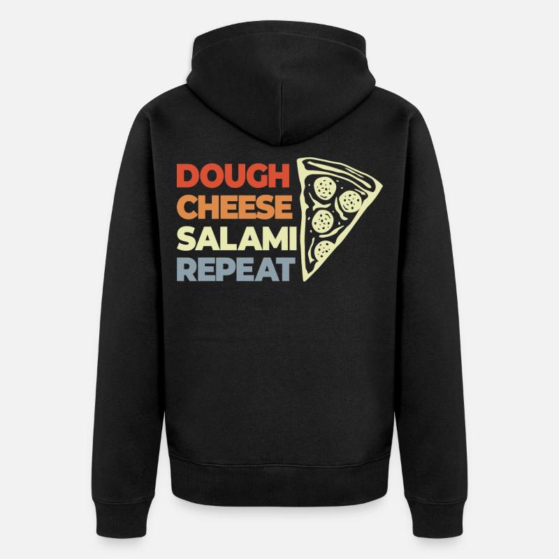 Drôle de dicton de pizza - Veste à capuche bio Premium Unisexe - noir