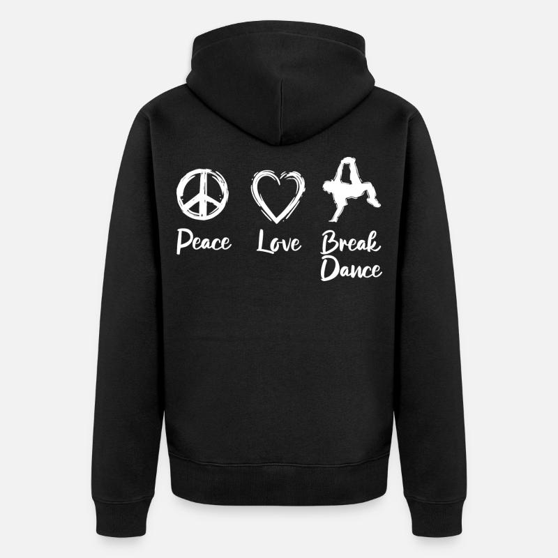 Paix Amour Break Dance - Veste à capuche bio Premium Unisexe - noir