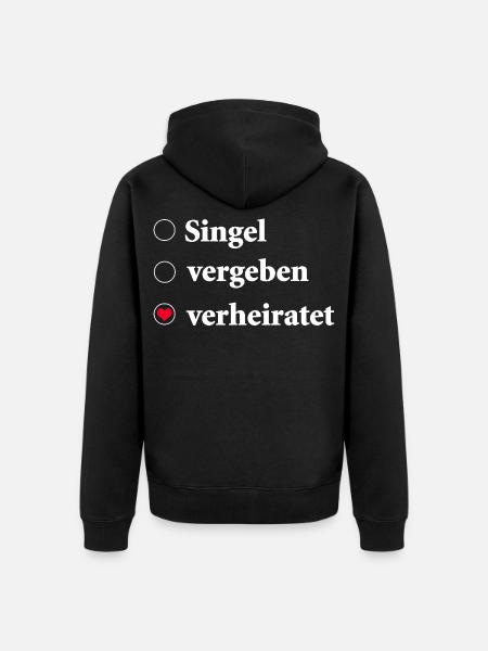 Relationship Status Selection Single - Married Heart - Unisex Premium Organic Zip Hoodie - black
