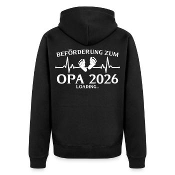 Grand-père 2026 chargement Annonce de grossesse - Veste à capuche bio Premium Unisexe - noir - Dos - Nico (187cm)