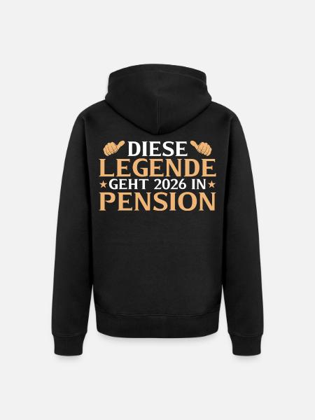 Pensjonert 2026 Legende i pensjonisttilværelsen - Premium økologisk unisex-hettejakke - svart