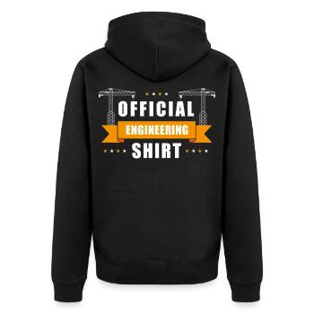 Official Engineer Shirt - Unisex Premium Organic Zip Hoodie - black - Back - Nico (187cm)