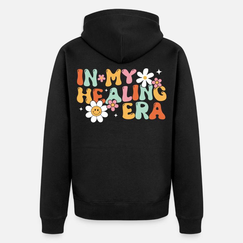 À mon époque de guérison - Veste à capuche bio Premium Unisexe - noir