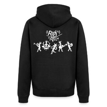 Rock 'N' Roll Band Sketch - Unisex Premium Organic Zip Hoodie - black - Back - Nico (187cm)