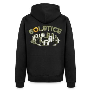Litha Pagan: Sommersonnenwende, Mittsommer, Mittsommer, Mittsommer. - Unisex Premium Bio Zip Hoodie - Schwarz - Hinten - Nico (187cm)