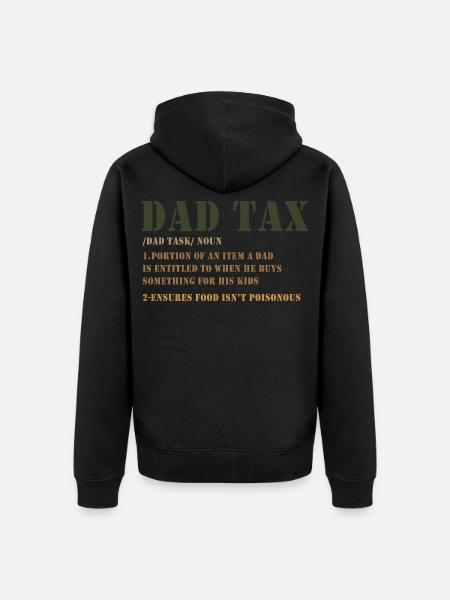 Dad Tax Tee: Kids Budget - Unisex Premium Organic Zip Hoodie - black