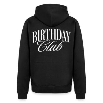 Anniversaire CLub - Veste à capuche bio Premium Unisexe - noir - Dos - Nico (187cm)