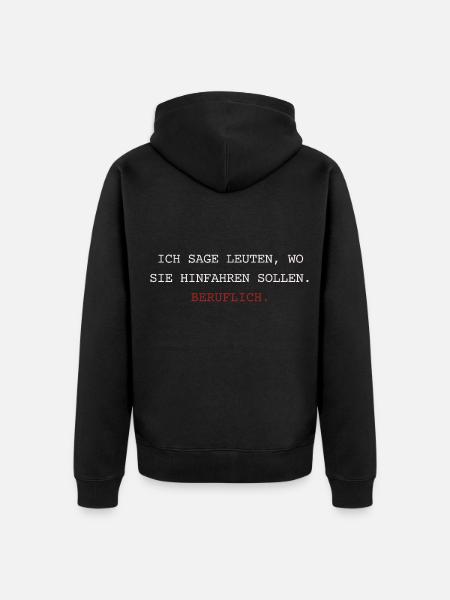 Leitstellen Spruch - Beruf - Unisex Premium Bio Zip Hoodie - Schwarz