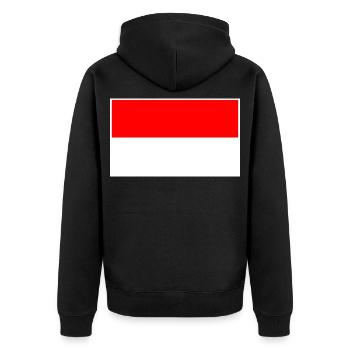 Indonesia Flag - Unisex Premium Bio Zip Hoodie - Schwarz - Hinten - Nico (187cm)