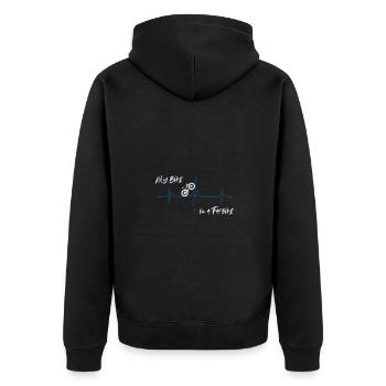 Fatbike Bike Mountainbike Fahrrad MTB Radfahrer - Unisex Premium Bio Zip Hoodie - Schwarz - Hinten - Nico (187cm)