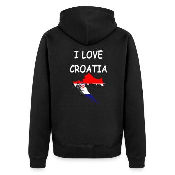 I love Croatia, I love Croatia, gifts, shirt - Unisex Premium Organic Zip Hoodie - black - Back - Nico (187cm)