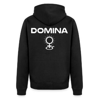 Herrin Domina - Unisex Premium Bio Zip Hoodie - Schwarz - Hinten - Nico (187cm)