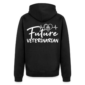Zukünftiger Tierarzt - Unisex Premium Bio Zip Hoodie - Schwarz - Hinten - Nico (187cm)