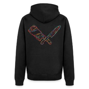 Retro Cleaver - Unisex Premium Organic Zip Hoodie - black - Back - Nico (187cm)