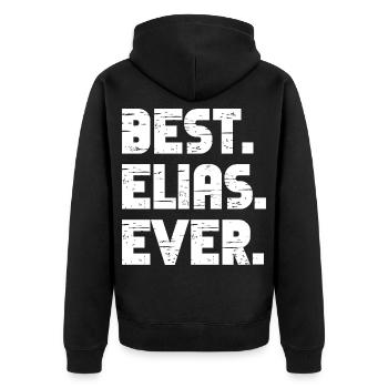 Best Elias Ever Retro Gift Saying Birthday - Unisex Premium Organic Zip Hoodie - black - Back - Nico (187cm)