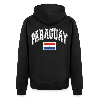 Drapeau du Paraguay - Veste à capuche bio Premium Unisexe - noir - Dos - Nico (187cm)