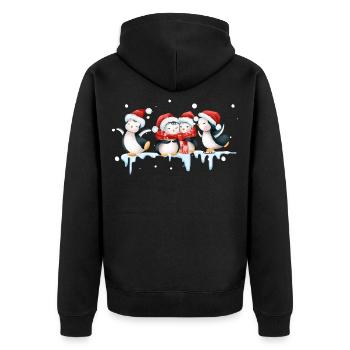 Drôle de pinguin Noël - Veste à capuche bio Premium Unisexe - noir - Dos - Nico (187cm)