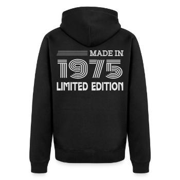 Original 1975 Vintage 1975 Rétro Anniversaire 1975 - Veste à capuche bio Premium Unisexe - noir - Dos - Nico (187cm)
