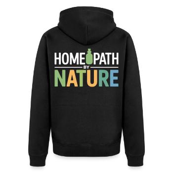 Zertifizierter Spezialist für klinische Naturheilkunde - Unisex Premium Bio Zip Hoodie - Schwarz - Hinten - Nico (187cm)