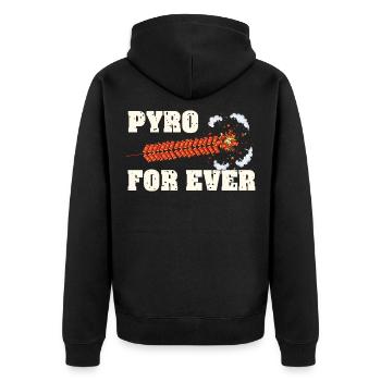 Chaîne de pétards Pyro For Ever - Veste à capuche bio Premium Unisexe - noir - Dos - Nico (187cm)