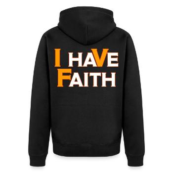I Have Faith IVF Month Infertility Awareness Month - Unisex Premium Organic Zip Hoodie - black - Back - Nico (187cm)
