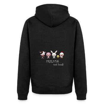 Des amis pas de la nourriture - Veste à capuche bio Premium Unisexe - noir - Dos - Nico (187cm)
