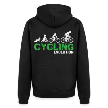Cycling Evolution Bike Entwicklung Radfahrer - Unisex Premium Bio Zip Hoodie - Schwarz - Hinten - Nico (187cm)