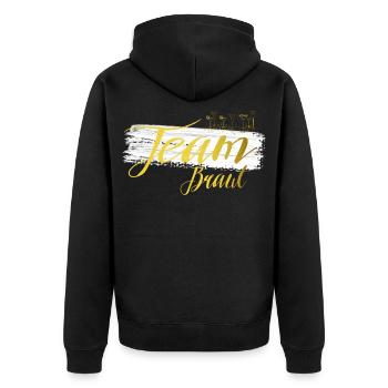 Team Braut JGA Gold Cocktail Design - Unisex Premium Bio Zip Hoodie - Schwarz - Hinten - Nico (187cm)