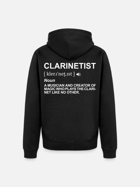 Clarinet player definition - Unisex Premium Organic Zip Hoodie - black