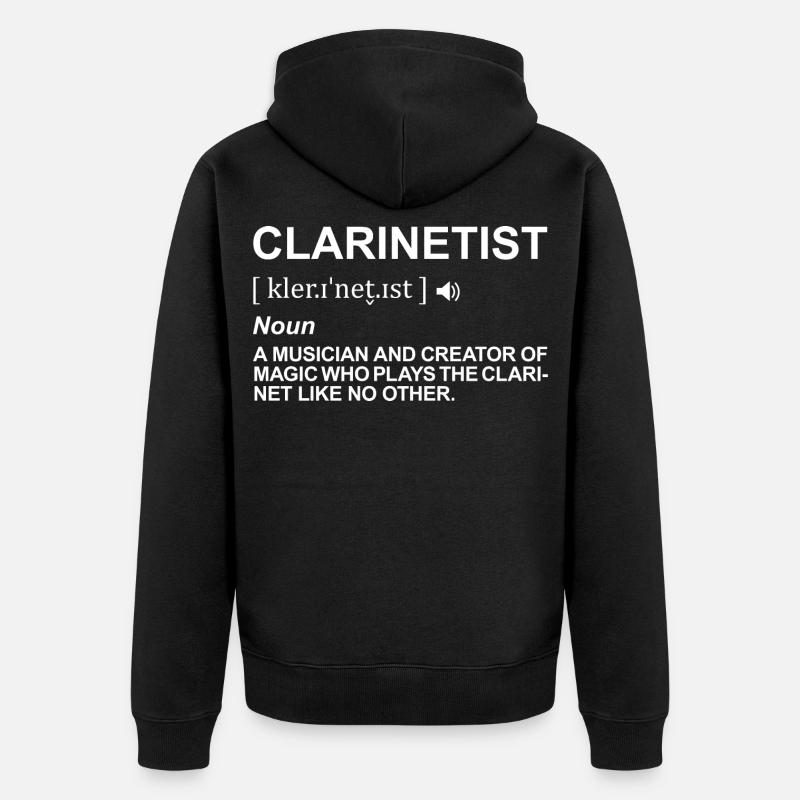 Définition du joueur de clarinette - Veste à capuche bio Premium Unisexe - noir