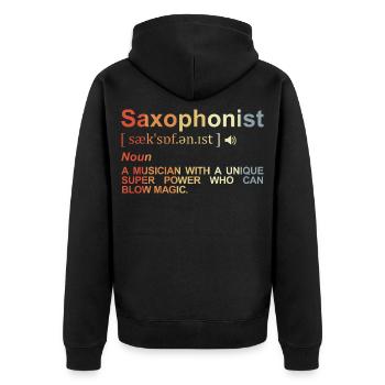 Signification du saxophoniste - Veste à capuche bio Premium Unisexe - noir - Dos - Nico (187cm)
