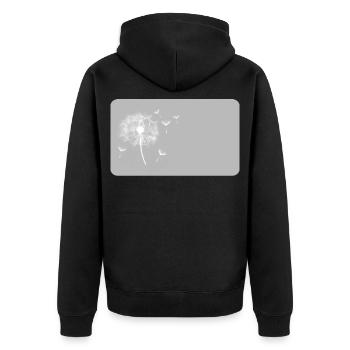 Dandelion grey | customizable - Unisex Premium Organic Zip Hoodie - black - Back - Nico (187cm)