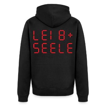 Leib und Seele Taschenrechner drehen digital retro - Unisex Premium Bio Zip Hoodie - Schwarz - Hinten - Nico (187cm)