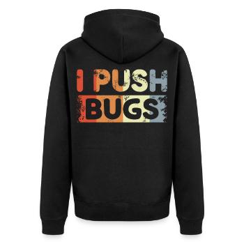 Lustiger Entwickler Witz - Unisex Premium Bio Zip Hoodie - Schwarz - Hinten - Nico (187cm)