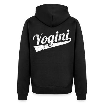 Retro Yogini - Unisex Premium Bio Zip Hoodie - Schwarz - Hinten - Nico (187cm)