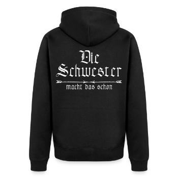 La sœur le fait déjà - Veste à capuche bio Premium Unisexe - noir - Dos - Nico (187cm)