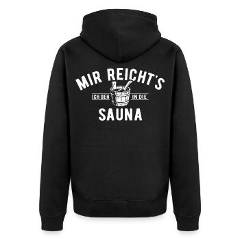 J’en ai assez, je vais au sauna - en disant - Veste à capuche bio Premium Unisexe - noir - Dos - Nico (187cm)