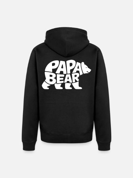 Papa Bear - Unisex Premium Organic Zip Hoodie - black