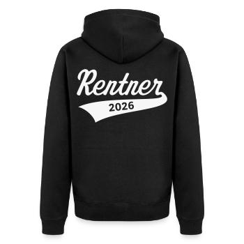 Retraités 2026 (Pension/retraite/Blanc) - Veste à capuche bio Premium Unisexe - noir - Dos - Nico (187cm)
