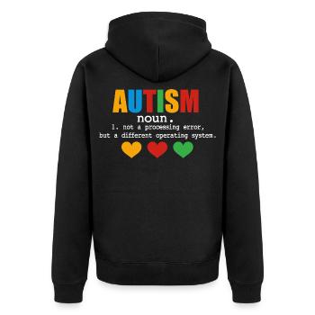 Définition de l’autisme - Veste à capuche bio Premium Unisexe - noir - Dos - Nico (187cm)