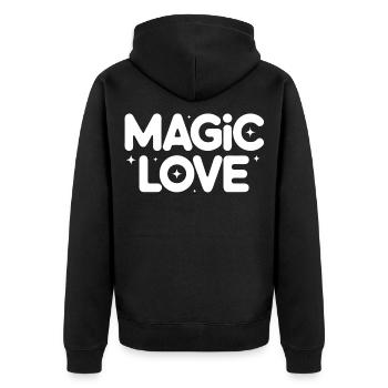 Magic Love Stars rétro - Veste à capuche bio Premium Unisexe - noir - Dos - Nico (187cm)