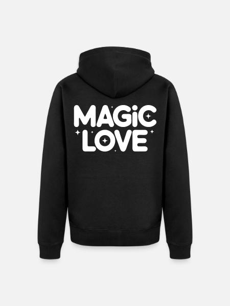 Magic Love Retro Stars - Unisex Premium Organic Zip Hoodie - black