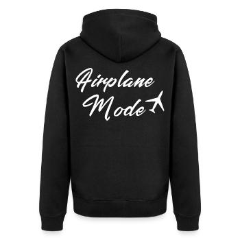 Airplane Mode On Do Not Disturb Aesthetic - Unisex Premium Organic Zip Hoodie - black - Back - Nico (187cm)