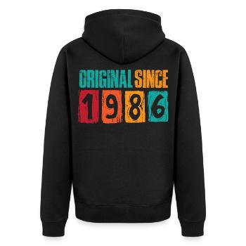 Original depuis 1986 - Veste à capuche bio Premium Unisexe - noir - Dos - Nico (187cm)